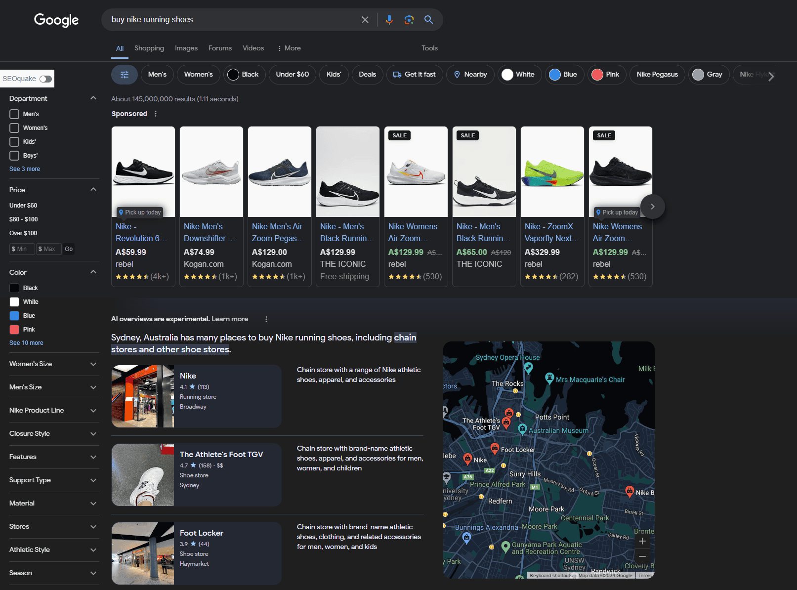 Ai gemini search nike 